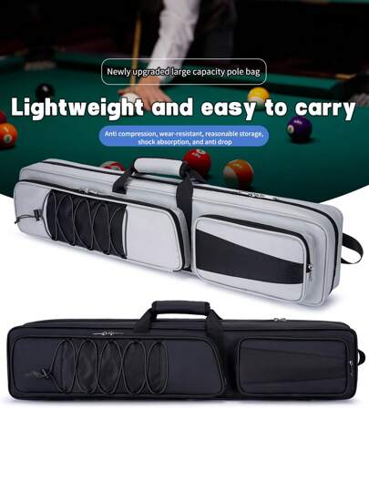 Pool Cue Case 4x5, Pool Cue Carrying Case Soft Padded Billiard Stick Bag With Multi-Pocket For 4 Butts And 5 Shafts, Pool Stick Case Cue Bag With Backpack-Straps For Pool Cues And Accessories