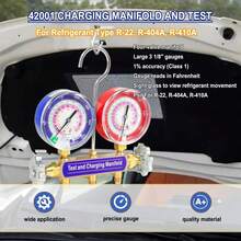 For R-22, R-404A, R-410A 2-Valve Charging Manifold & Test 42001 W/ 3-1/8" Gauge - Multicolor - View 2