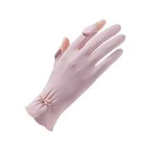 1 Pair Women's Adjustable Fingerless Gloves With Lace Trim, Suitable For Outdoor Cycling, Windproof, UV Protection, Warm For Autumn/Winter/Summer