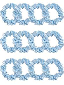 12 قطعة من أربطة الشعر المخملية الزرقاء، ربطات شعر، أربطة شعر مخملية، كرات شعر، للاستخدام اليومي، غسل الوجه، اكسسوارات شعر ذيل الحصان