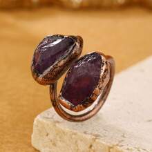 Adjustable Vintage Boho Chic Ring For Women - Thiên thạch đen - Xem 3