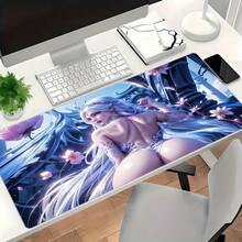 Anime Girl Design Washable Mouse Pad, Non-Slip Rubber Gaming Desk, High Definition Print, Durable Stitched Edges, Office, Study, And Gaming - Friends - 11,81x27,56in - Xem 5