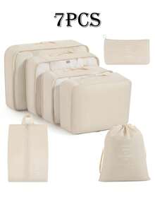 11件套便携式旅行收纳套装，多功能储物袋，包括洗衣袋、内衣袋、鞋袜袋、电子产品袋、束口袋、网袋、洗漱包、化妆包、行李袋 - 夏季旅行、度假、商务旅行的理想之选 - 彩色 - 查看 16