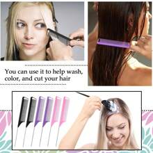 Random Professional Point-Tailed Comb Pin-Tailed Comb Rat-Tailed Comb Parting Comb Stainless Steel Tail Comb Anti-Static Hairbrush: Multi-Functional Comb For Normal Hair For Combing Out Tangles Hair Styling Candy Colours, Ideal For Hairdressers, Salons And Home Use