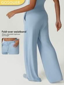 GOSOUER Women's Summer Lightweight Breathable Waist Drawstring Straight Leg Pants Casual Sports Jogging Pants