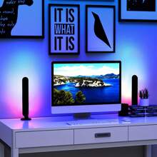 1pc/2pcs, Usb Power Supply, Led Light Strip, Rgb Ambient Desk Lamp, 24 Key Remote Control, Multi-Color, Suitable For Gaming, Tv, Bedroom, Desk Lamp Decoration, Fantasy Theme, Ball Occasions