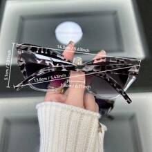 1 pieza Gafas de moda de ojo de gato estilo retro para mujeres, clásicas y sencillas, de estilo casual y universitario, con forma ovalada y de ojo de gato