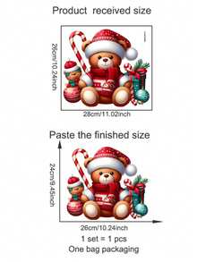 Adesivo per WC con personaggio cartoni animati adorabile con cappello natalizio - modello gufo, orso o pupazzo di neve, rimovibile, autoadesivo, finitura opaca, ideale per decorare il bagno, coprisedie del wc, decorazione natalizia | Disegno giocoso | Facile da installare, decorazione natalizia