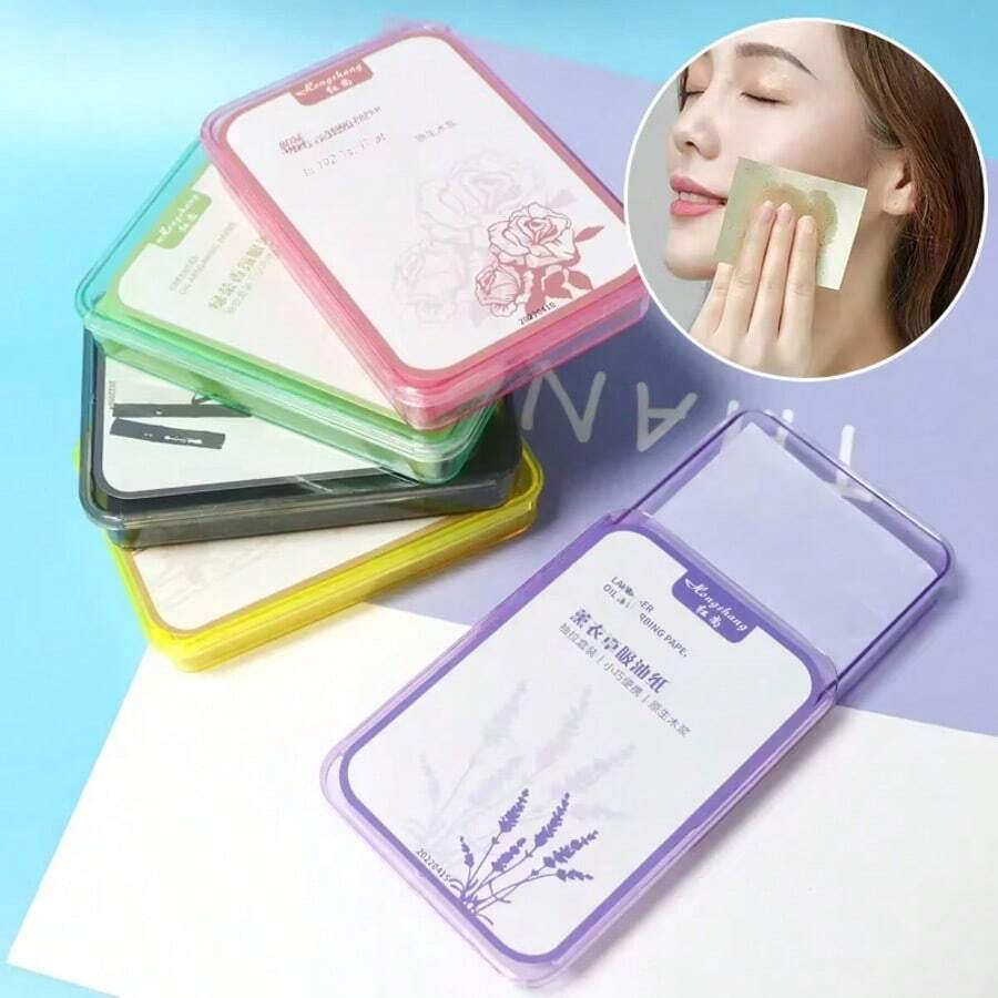 300/600 piezas Papel absorbente de aceite facial de verano, toallitas de control de grasa, hoja absorbente, papel facial para limpieza de maquillaje, herramienta de belleza, cuidado de la piel, spa, autocuidado, herramientas de cuidado facial, cuidado facial, suministros de esteticista, piel, limpiador facial, facial