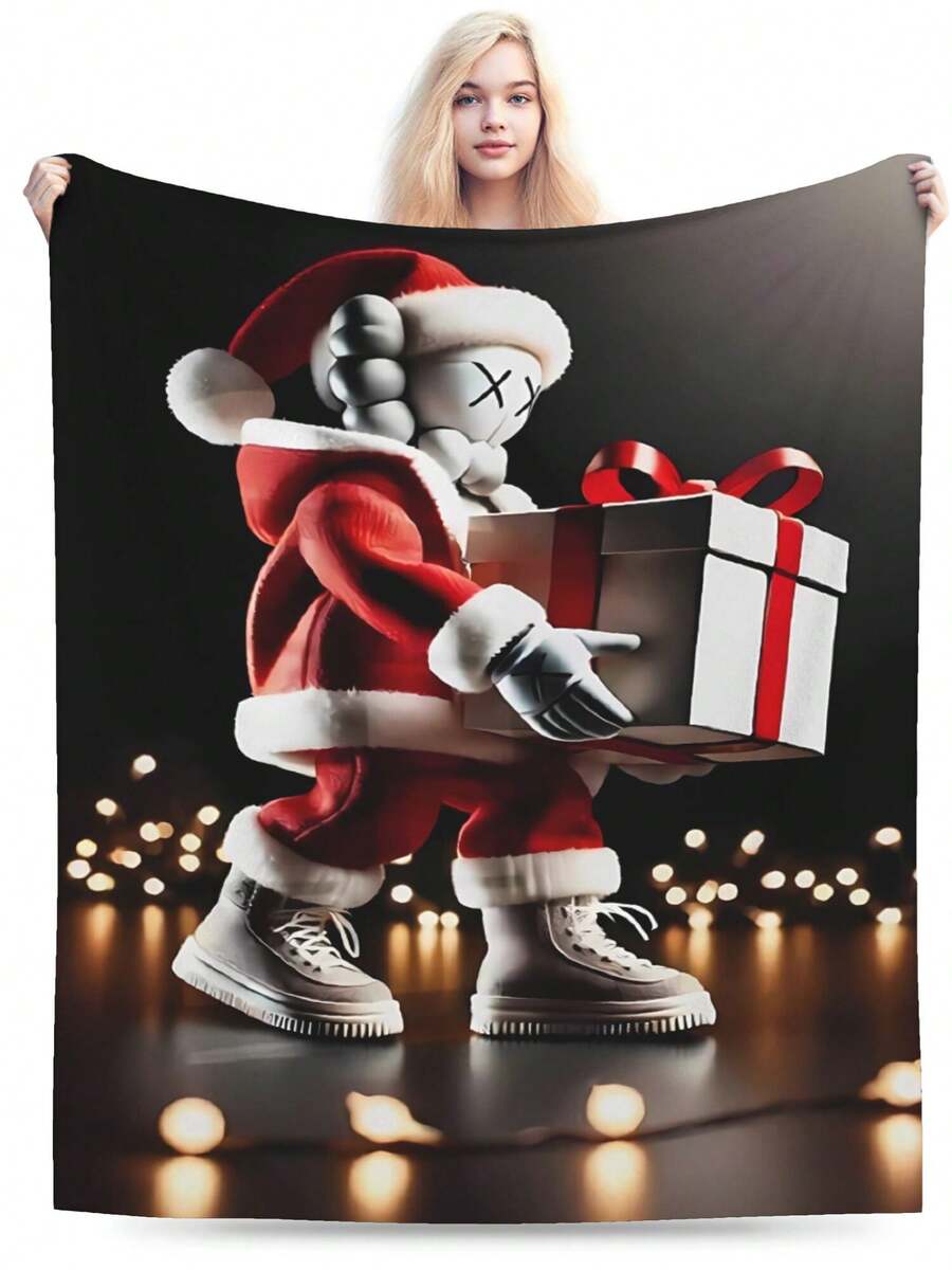 1Pc Kawss Kawaii Kaw Anime Flannel Blanket Gift Cover Blanket, Cozy Plush Flannel Fleece Printed Blanket, Double Blanket, Lightweight Plush, Bed Decoration 50x40inch