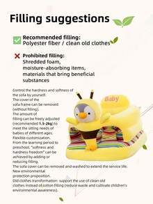 Toddler Anti-Fall Training Sitting Posture Sofa, Enlarged And Thickened Toddler Learning Seat. Baby Sofa Seat Cover. Filling Is Not Included.