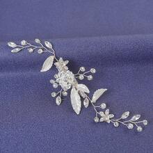 1 pieza Pinza de pelo de vidrio con diseño floral elegante, accesorio de pelo para novia y boda, para todas las temporadas - color - Ver 10