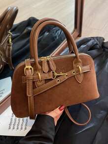 2025 Autumn/Winter Retro Suede Crossbody Bag, Women's New Fashion Versatile Handbag Shell Bag
