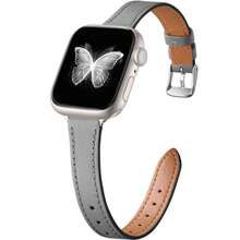 Cinturini in pelle sottili compatibili con Apple Watch da 38mm, 40mm, 41mm, 42mm, 44mm, 45mm, 46mm, 49mm, cinturini in pelle di prima scelta, sottili, per Apple Watch Ultra SE Series 10/9/8/7/6/5/4/3/2/1