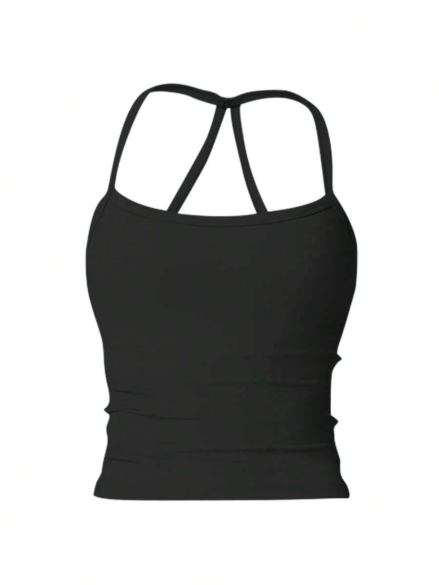 Women's Quick-Dry Cami Tank Top - Casual Summer Sleeveless Shirt Gym Clothings Women - Black - View 1