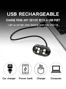 1/2/4 件摩托车飞机灯，酷炫摩托车装饰灯 RGB USB 充电 LED 汽车导航灯 - 彩色 - 查看 10