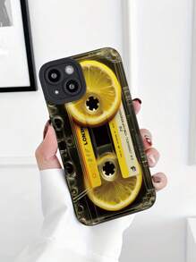 Funda de teléfono a prueba de golpes con borde recto y diseño minimalista de cinta de limón negra, compatible con iPhone 15/IP16 PROMAX XR /7/8 iPhone15Promax/12PROMAX/13PROMAX/14PROMAX 13 14 11 12p14 11p12p XS.XR /78P.78GES2, compatible con A134G A22 A21S A514G A52 S22 ULTRA A335G, compatible con Redmi 10 Redmi Note 114G Redmi 11Lite A53tpuA14 /A23/S23ULTRA S24 A14 A15 S23 A73 Mi/Redmi