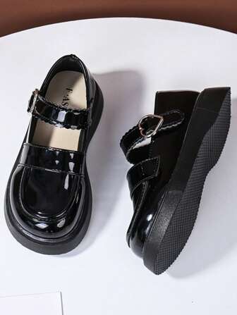 Girls' Flat Shoes, Fashion School Style Cute Solid Color Soft Flats, Breathable Lightweight Dress Shoes, Suitable For Party, School Students