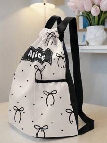 1 szt. Możliwość personalizacji nazwy, plecak sportowy ze ściągaczem i kieszeniami, idealny prezent na powrót do szkoły dla dzieci i nastolatków, można dostosować do swojego imienia lub imienia przyjaciela/rodzeństwa