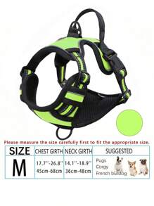 防拉扯狗背带，配备双牵引绳夹，可调节软垫反光牛津布背心（防勒颈），易操控手柄——适合所有尺寸的狗狗。下单前请确认尺寸！（仅包含背带，牵引绳另售！）