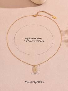 1 Set Fashionable Stainless Steel Women Necklace Set With Decorative English Letter M Pendant, Suitable For Women's Stylish Outfits