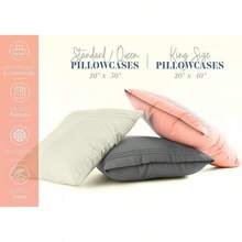 Elegante y cómodo® 1500 hilos, diseño de cadena, calidad egipcia, lujosa, suave como la seda, resistente a las arrugas y al decoloramiento, funda de almohada de 2 piezas - todos los tamaños y colores, rey blanco - Rosa Pálido - Ver 6