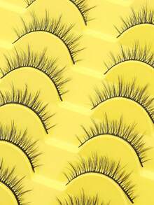 Ouye3 10 Pair Thick 3D Cross Style Daily Bridal Makeup Hard Meme False Eyelash