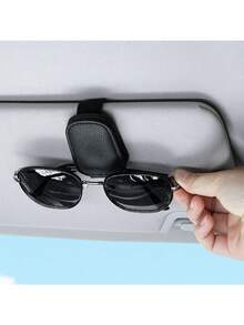 1 件皮革眼镜夹汽车遮阳板支架配件，汽车太阳镜夹，超细纤维太阳镜夹，多功能遮阳板夹，可夹卡片、票证、太阳镜 - 彩色 - 查看 7