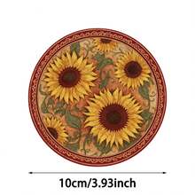 1套/4件/6件：向日葵图案硅藻泥杯垫，花朵咖啡杯垫，家居和餐厅多场合装饰，日常礼品，餐桌装饰，日常装饰，主题派对装饰