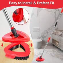 Mop Replacement Heads Compatible With O-Cedar EasyWring Spin Mops 3 Pack & 2 Pcs Hard Bristle Floor Scrub Brush-Washable Microfiber Spin Head Refills,  For Bathroom, Kitchen, Tub - trắng - Xem 4