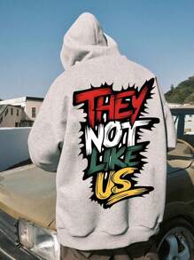 Teen Boy Casual Hooded Sweatshirt, Simple Letters Pattern Print, Long - Sleeved Pullover Design,Ribbed Cuffs And Hem, Machine Washable,Suitable For School, Vacation, Shopping And Party Outfits - Grey - View 2