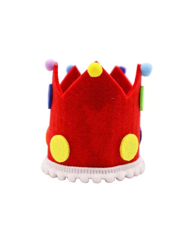1pc Red Circus Element Crown Style Hat, Suitable For Party