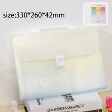 1pc 12-Grid Ombre Color Handle A4 Accordion File Bag, High-Quality School Student Document Organizer Folder,For School Supplies,Back To School