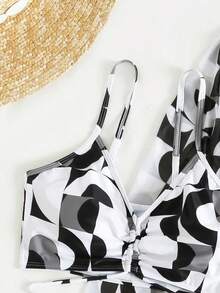 3 Piezas Traje de Baño Bikini para Mujer,Bañador,con Brasier Push Up, Short de Baño de Tiro Bajo y Blusa de Manga Larga para Sol, Estampado de Árboles Tropicales en Verde, Conjunto Sexy y Moderno de Playa para Vacaciones de Verano ,Ideal para Vacaciones en la Playa o Fiestas en Barco, Incluye Protección Solar - Negro - Ver 9