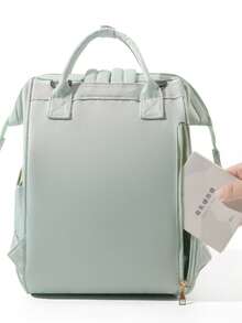 Bolso multifuncional para mamá, bolso de pañales para maternidad con estilo de mochila y portátil, de gran capacidad, para uso en exteriores - Beis - Ver 3