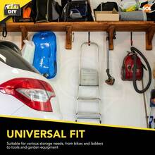 5x Heavy Duty Garage Utility Hook Wall Mount Hanging Storage Ladder Garden Tool - Black - View 2