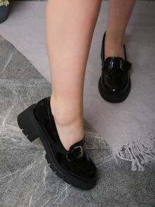 Women Loafers Shoes - Black - View 2