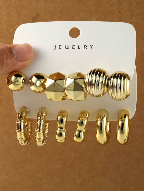 Classic Fashion C-Shaped Round Hoop Earrings