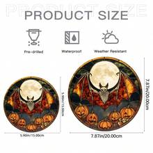 1 Pieza de Atrapasol de Acrílico con Estilo de Vitral de Murciélago y Calabaza Góticos - Decoración Vibrante de Halloween para el Hogar, Bar o Jardín, Ideas de Regalo Perfectas, Decoraciones de Halloween