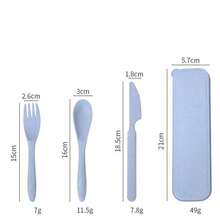 1/4/10 piezas Juego de utensilios de viaje con estuche, set portátil de cubiertos de camping, utensilios reutilizables con diseño de tema oceánico, cuchillo, tenedor y juego de cucharas de plástico para lonchera, escuela, oficina, picnic