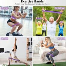 Conjunto de 7 piezas de ropa de entrenamiento de yoga y fitness, incluye 2 deslizadores para el núcleo y 5 bandas de resistencia, adecuado para entrenamiento en el gimnasio