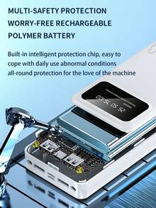 10000mAh High-Performance Powerbank Charger Compatible With Android/Apple Devices, With USB/Type-C/Micro USB Ports, LED Digital Display Screen, Suitable For Anniversary/Birthday/Christmas Gifts, Applicable For Various Phones/Tablets, K8 Outdoor Emergency Backup Battery Portable Power Bank