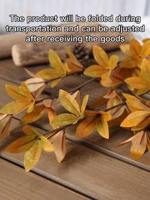 1pc/3pcs 30 Inches (H) Synthetic Pomegranate Leaf Branch Home Living Room Thanksgiving Harvest Festival Party Autumn Desktop Atmosphere Decoration