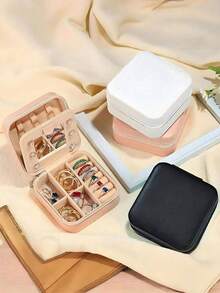 Small Jewelry Storage Box, Zippered Open Storage Bag, Portable Jewelry Box, Travel Jewelry Box, Used For Rings, Pendants, Earrings, Necklaces, Bracelets, Gift Boxes, Girls And Women's Gift Boxes,For Holiday Beach, Bathroom Collection, Bedroom Collection, Large Capacity - Multicolor - View 5