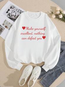 定制秋冬女式运动衫，添加您的文字，选择您喜欢的颜色和字体，设计您自己的个性化印花短袖T恤，周年纪念礼物，情人节，定制礼物，情人节，定制女式上衣，送给女朋友/家人的礼物，母亲节礼物，生日礼物，结婚礼物等。 - 白色 - 查看 4