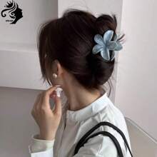 3pcs Plus Size Flower Hair Clips For Women, 7cm/2.76in, Casual Lightweight Plastic Hair Clips For Hawaiian Beach, Elegant And Fashionable, Suitable For High Volume Hair In Summer Hair Accessories Elegant Claw Clips, School Stuff, College