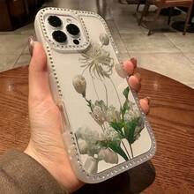 Funda para teléfono 1PC Teléfono Bling de doble cara, parte trasera dura suave a prueba de golpes, multicapa, TPU+PC, compatible 16/15/14/13/12/11 Pro/Plus - Blanco - Ver 5