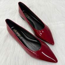 Women's Casual Comfort Patent Leather Black Beige Nude Sneakers - Véc ni Malbec - Xem 1