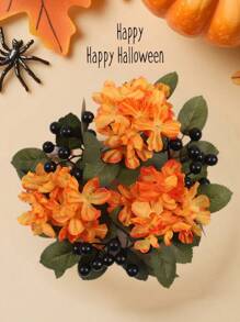 1/2 pièces Beau support de bougie décoratif thème d'automne d'Halloween. Idéal pour les amateurs de décoration d'Halloween à la maison. Parfait pour décorer votre table à manger, cheminée ou buffet pendant Halloween, ajoutant une atmosphère festive chaleureuse à n'importe quel espace. (Bougies non incluses)