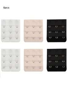 1/2/3/6件女士胸罩延长带，带3个挂钩和3排弹性胸罩肩带延长器